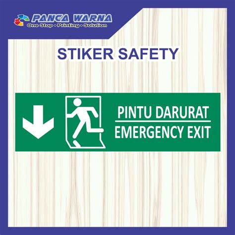 Jual Sticker Safety Sign Stiker Pintu Darurat Emergency Exit K