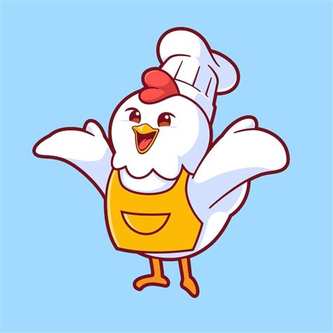 Vector D Ic Ne De Mascotte De Chef De Poulet Mignon Illustration D