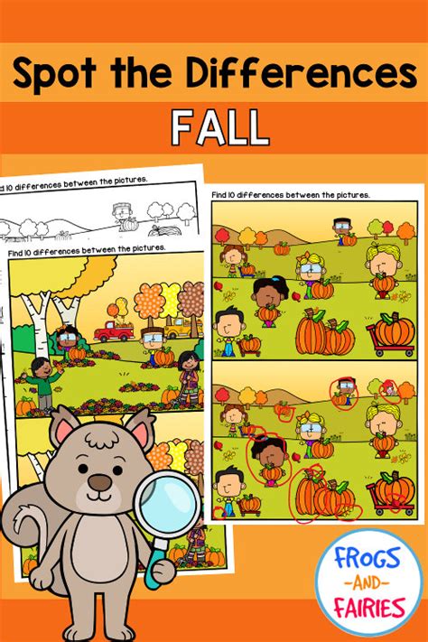 Spot The Differences Fall Visual Perception Frogs And Fairies