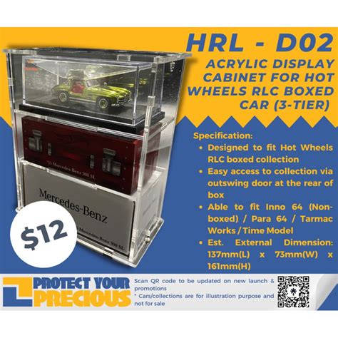 Hrl D Acrylic Display Case For Hot Wheels Rlc Boxed Car Tier Shopee Singapore