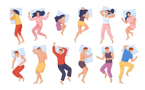 Les Gens Qui Dorment Poses Femme Homme Position De Sommeil Dans Le Lit