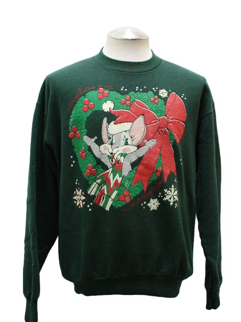 Eighties Ugly Christmas Sweatshirt 90s Vintage Fruit Of The Loom