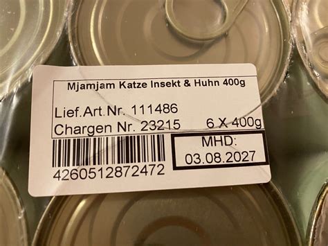 Katzenfutter Nassfutter Mjamjam Insekten mit Hühnchen 6x400g MHD