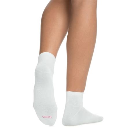 Hanes Womens Comfortblend Lightweight Ankle Socks Extended Sizes 6 Pair