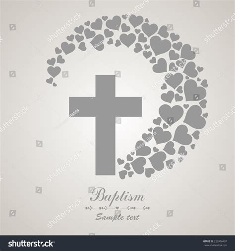 Baptism Card Design Cross Christian Symbol Stock Vector (Royalty Free ...