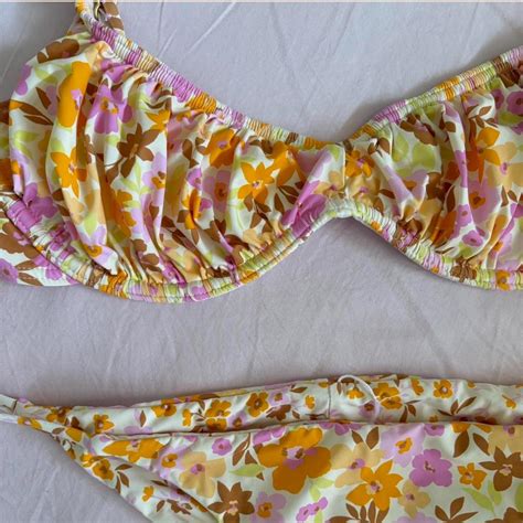 Floral Bikini Set Size Small Reversible Depop