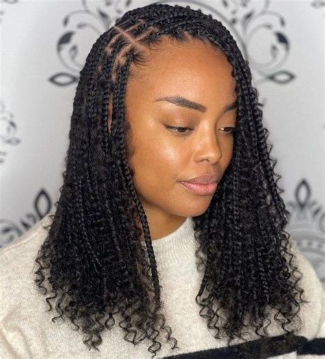 Half Knotless Braids Half Curls The Stunning Knotless Braids With