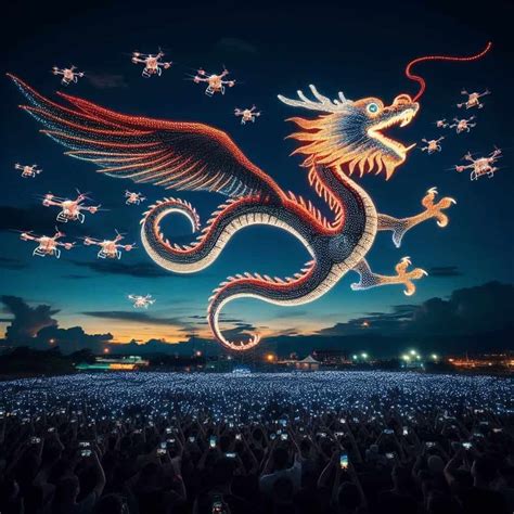 1 000 Drones Form Flying Dragon At Chinese Festival