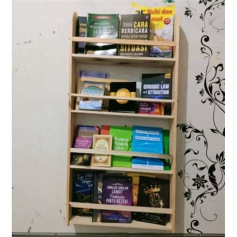 jual rak buku  susun tempel dinding tempat buku gantung dinding rak