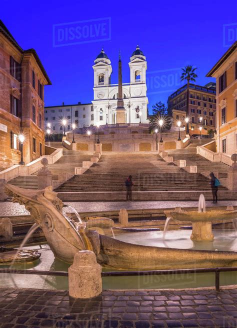 Fountain Fontana Della Barcaccia At Piazza Di Spagna At Spanish Steps