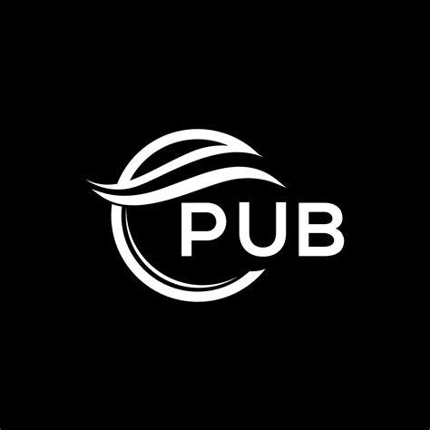 PUB letter logo design on black background. PUB creative circle logo ...