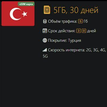 ESIM для Турции 5ГБ, 30 дней, интернет в Турции для телефона - КупиeSIM ...