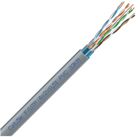 Кабель ЗЗЦМ FTP cat.5e 4х2х0.51 AWG 100 МГц бухта 305 м Сірий (7091000 ...