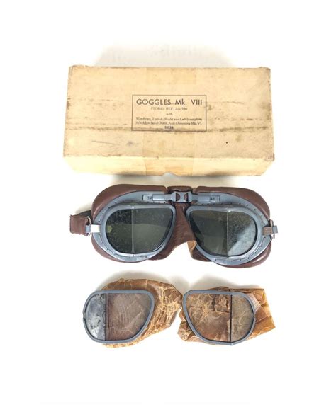 Ww2 Raf Aircrew Mkviii Flying Goggles Boxed