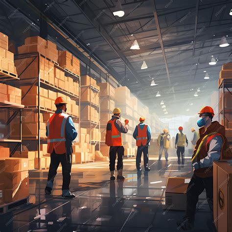 Premium AI Image | Illustration safety protocols in a warehouse