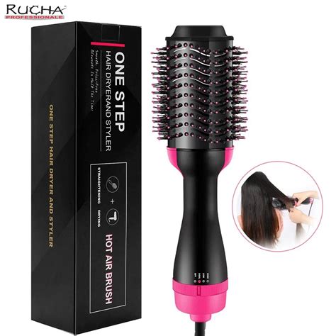 Hot Air Hair Brush Volumizer 2 In 1 Salon Styling Hair Dryer And Styler Negative Ion
