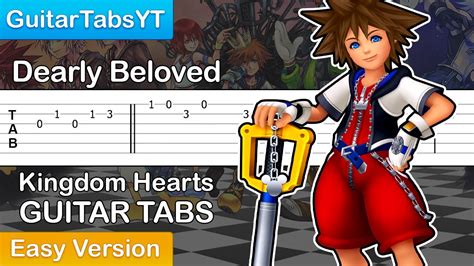 Kingdom Hearts Dearly Beloved Guitar Tutorial Tabs Easy Youtube