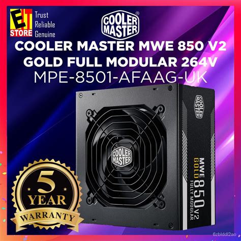 0ooF COOLER MASTER MWE 850 V2 GOLD FULL MODULAR 264V (MPE-8501-AFAAG-UK ...