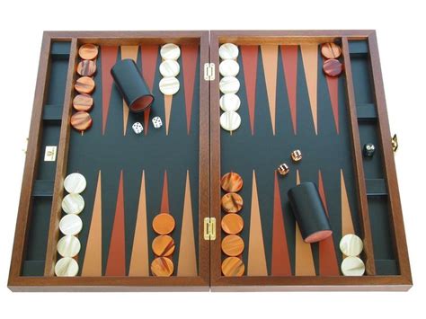 Zaza And Sacci Luxury Wood Backgammon Board Set Leathermahogany Case