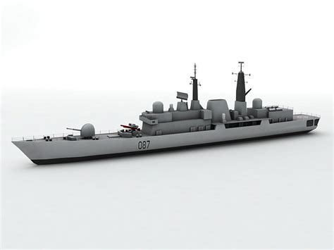 Type 42 Destroyer Military Ship 3D asset | CGTrader