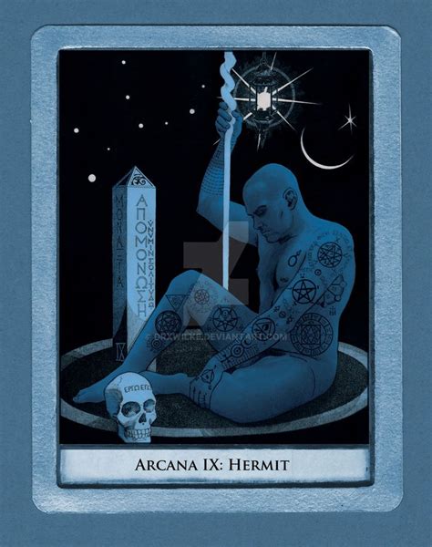 Arcana Ix Hermit Tarot Card By Drxwilke On Deviantart Tarot The Hermit Tarot Tarot Cards