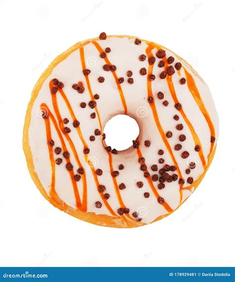 Donut Con Naranja Y Amarillo Aislado En Un Fondo Blanco Imagen De