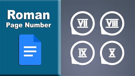 How To Make Page Numbers Roman Numerals In Google Docs YouTube