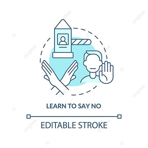 Learn To Say No Turquoise Concept Icon Prioritize Round Logo Vector