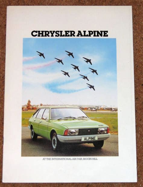 Very RARE 1977 Chrysler Alpine UK Market Sales Brochure For Sale Online