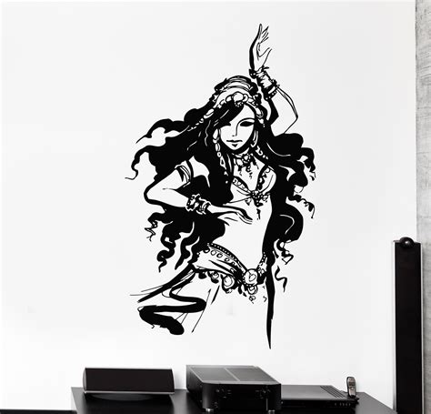 Wall Vinyl Decal Oriental Girl Dancing Belly Dance Home Interior Decor