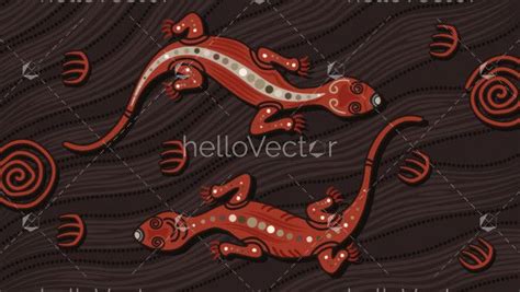 Lizard dot art, Aboriginal art vector background with lizard - Download ...