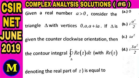 Csir Net June 2019 Complex Analysis 🔥 Youtube