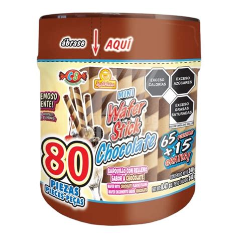 Las Delicias galleta Mini Wafer Stick Chocolate 24 55pzs Dulcerías H