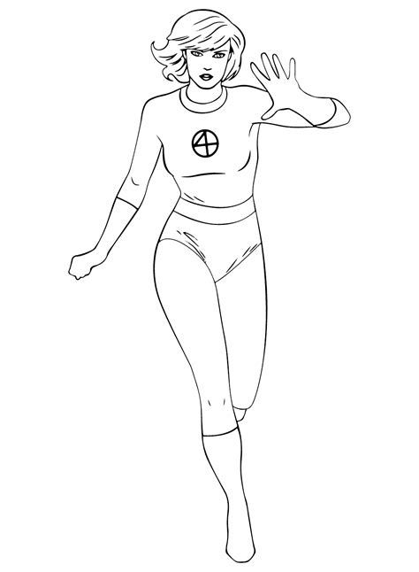 Invisible Woman Marvel Coloring Page Free Printable Coloring Pages