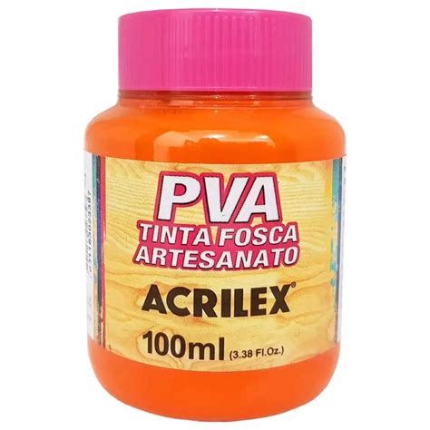 Tinta Pva 100ml Laranja 517 Acrilex Shopee Brasil