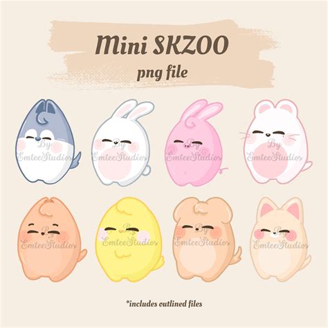 Stray Kids SKZOO Chibi Cute Clipart PNG, Transparent Background Instant ...