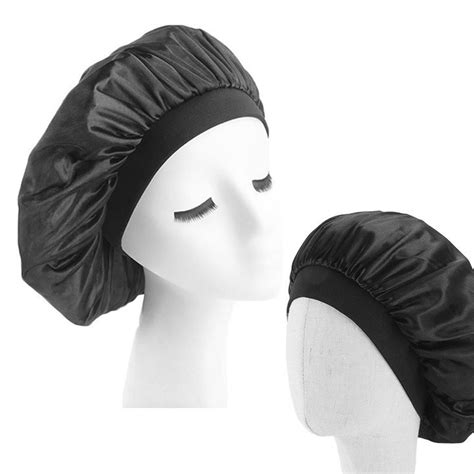 Women Sleep Night Cap Wide Band Satin Bonnet For Hair Beaut Curly