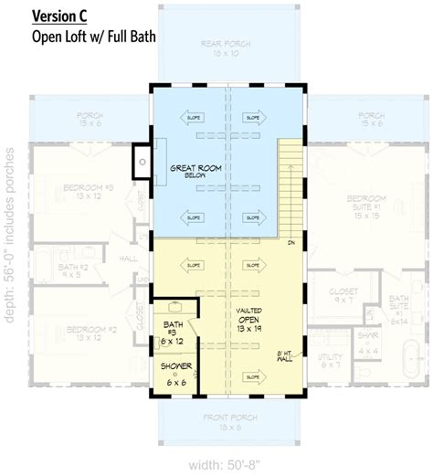 4-Bedroom Barndominium House Plan with Vaulted and Beamed Interior ...