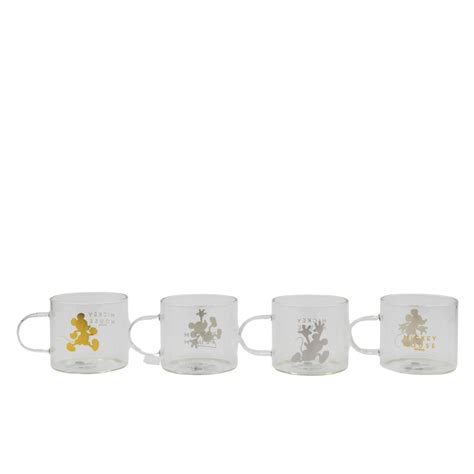 MICKEY Set De 4 Mugs Expresso En Verre 100 Ml ShopForGeek