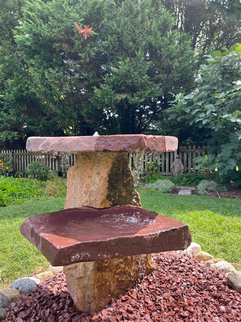 Hand Made Natural Stone Bird Baths 2 Devine Escapes