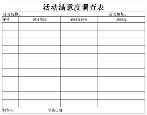 活动满意度调查表官方电脑版51下载