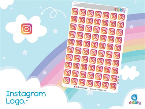 Social Media Instagram Logo Stickers Sheet. - Etsy