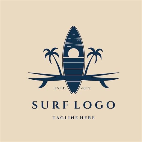 Premium Vector A Surf Logo That Is In Black And White