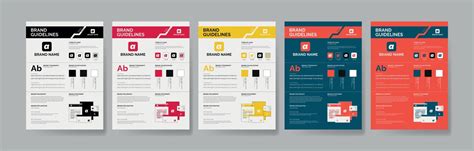 DIN A3 Brand Guideline Template Design Brand Guideline Layout Set