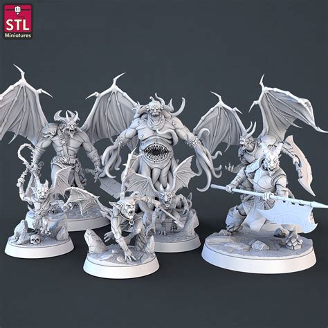 Demon Set STL Miniatures Dnd RPG Wargames Tabletop Fantasy Gaming Mini ...