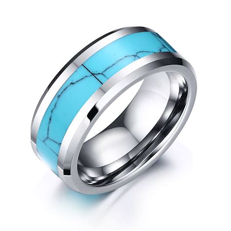 Tungsten Turquoise Wedding Bands Jenniemarieweddings