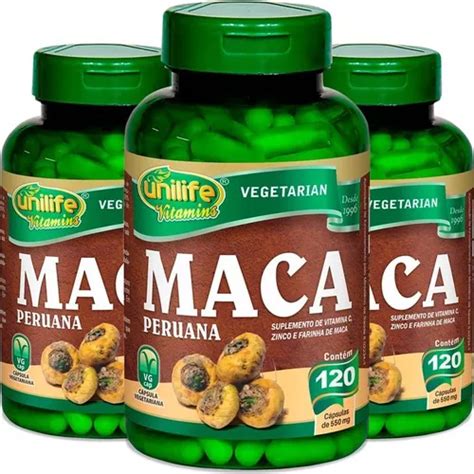 Kit de 3 cápsulas Unilife de 550 mg de maca peruana sin sabor sin