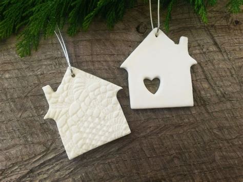 Set Of 6 Mix House Shaped Ornaments Etsy