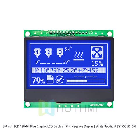 Inch X Graphic Cog Lcd Stn Blue Display With White Side