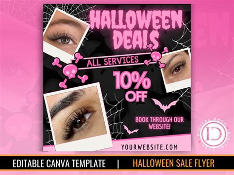 Halloween Lash Flyer Lash Flyer Halloween Flyer Template - Etsy